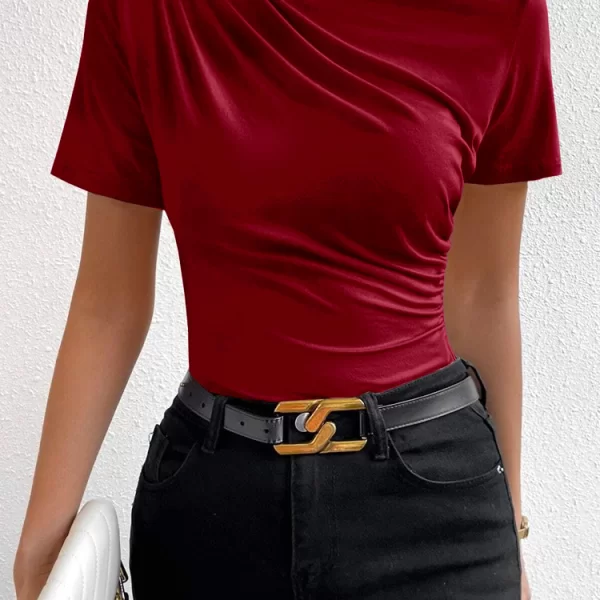 κοντομάνικο μπλουζάκι KARIMDA BORDO - 1