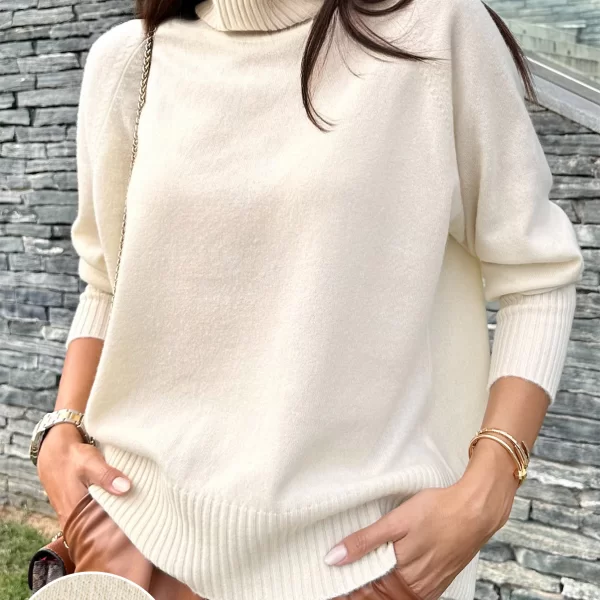 κασμίρ πουλόβερ DERMELVA ECRU - 1