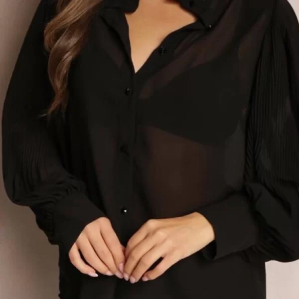 γυναικείο πουκάμισο ZOMENFA BLACK - 1