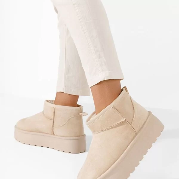 γυναικεία μποτάκια KALISIA ECRU - 1