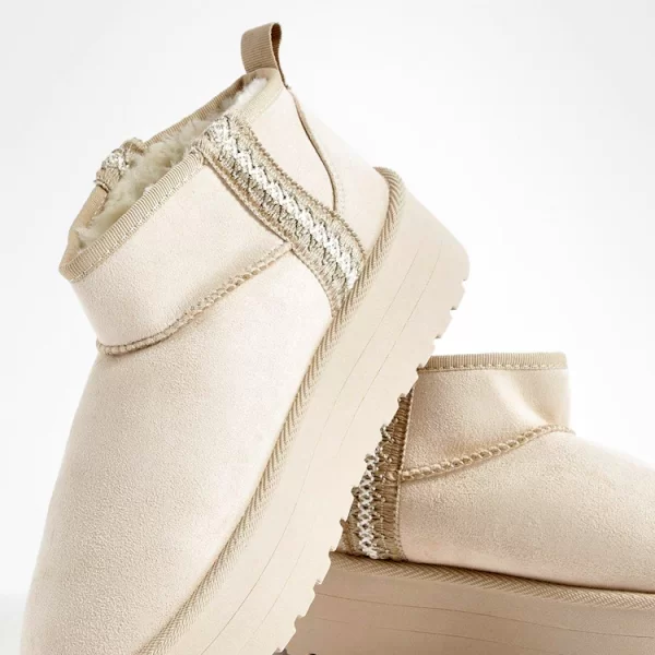 γυναικεία μποτάκια VELGADA ECRU - 1