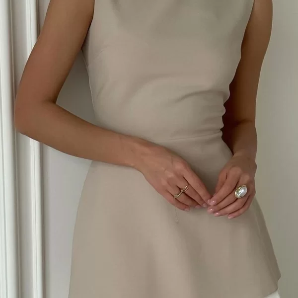 φόρεμα FENSITA BEIGE - 1