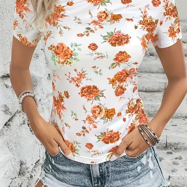 γυναικείο κοντομάνικο μπλουζάκι BIONDEFA ORANGE - 1