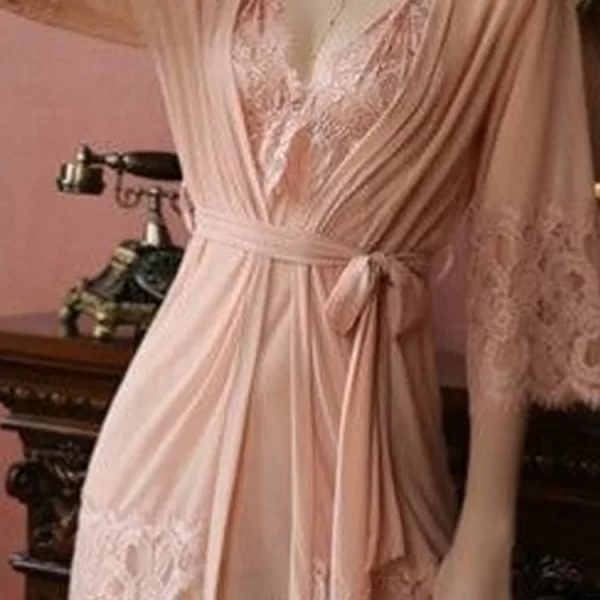 σετ νυχτικό με ρόμπα RUELTA PUDRA - 1