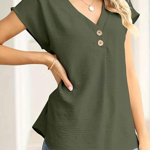 γυναικείο κοντομάνικο μπλουζάκι KREAMOLDA KHAKI - 1