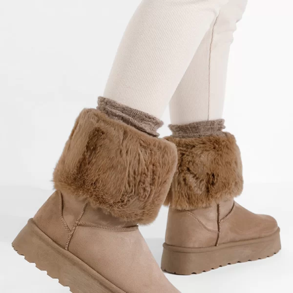 γυναικεία μποτάκια HOLMEXA BEIGE - 1