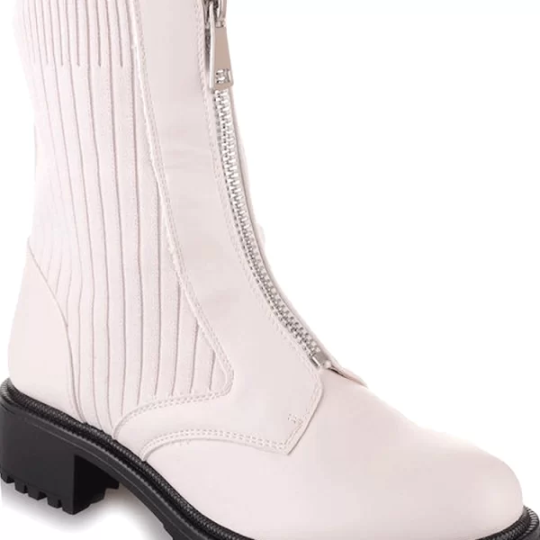 γυναικεία μποτάκια VEMERFA ECRU - 1