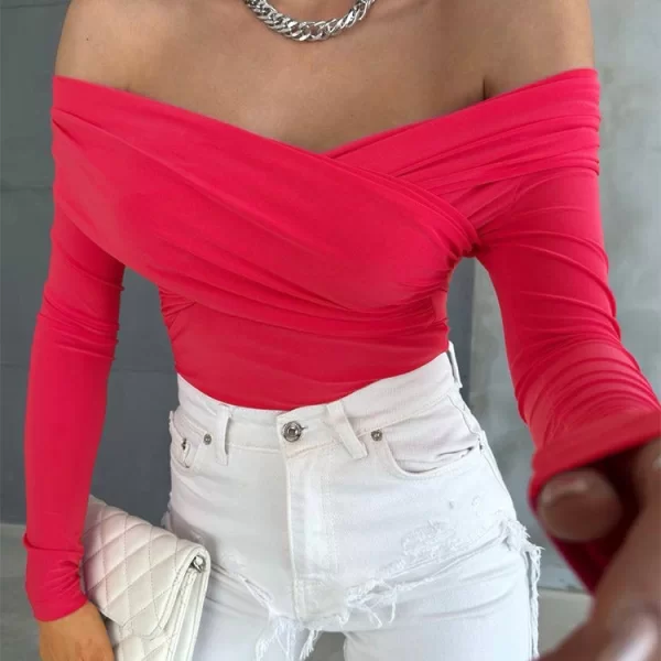 γυναικεία μπλούζα VELIENA FUCHSIA - 1