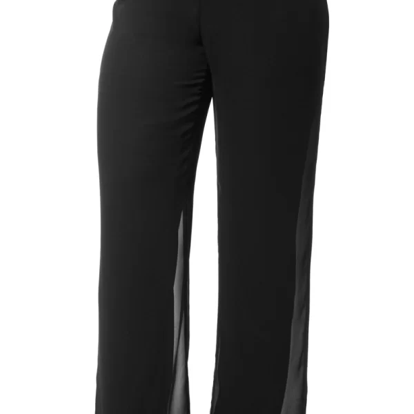 Παντελόνα διπλή από ζορζέτα σε μαύρο χρώμα