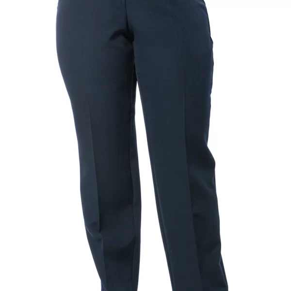 Queen size παντελόνι κρεπ με λάστιχο στα πλαϊνά σε μπλε χρώμα