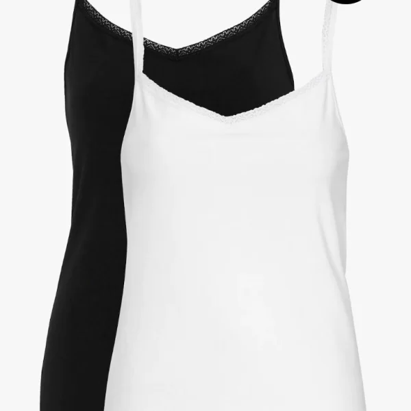 Μπλούζα με λεπτομέρεια από δαντέλα σε μαύρο/άσπρο χρώμα