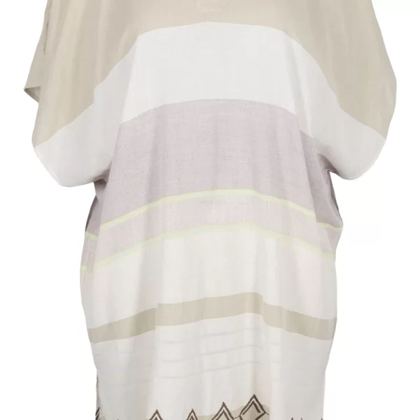 Καφτάνι με κρόσια στο τελείωμα σε μπεζ χρώμα