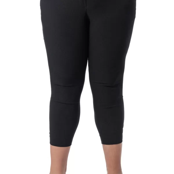 Παντελόνι 7/8 με άνοιγμα στο τελείωμα σε μαύρο χρώμα