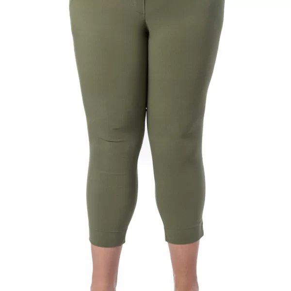 Παντελόνι 7/8 με άνοιγμα στο τελείωμα σε χακί χρώμα