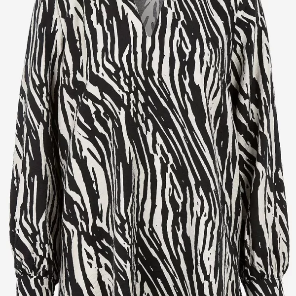 Τουνίκ με V λαιμόκοψη και γιακά σε μαύρο/μπεζ χρώμα