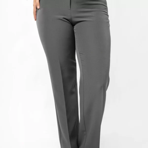 Παντελόνι κρεπ με λάστιχο στα πλαϊνά σε γκρι χρώμα