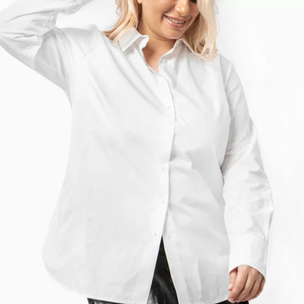 Βαμβακερό κλασικό πουκάμισο σε λευκό χρώμα