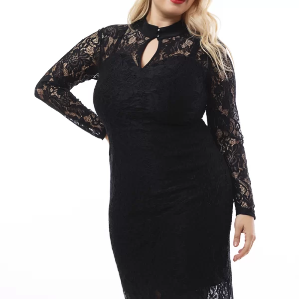 Φόρεμα με δαντέλα και εσωτερική επένδυση σε μαύρο χρώμα