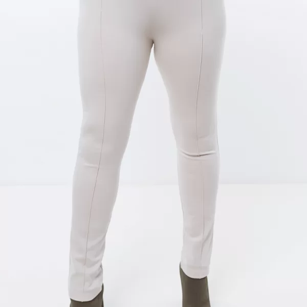 Παντελόνι κολάν με νερβιρ σε ζαχαρί χρώμα