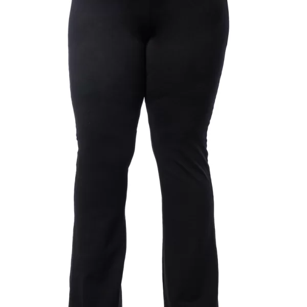 Heavy ελαστικό παντελόνι καμπάνα σε μαύρο χρώμα