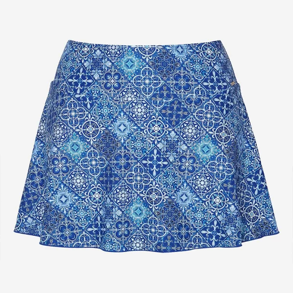 Ψηλόμεσο bikini-slip φούστα σε μπλε χρώμα