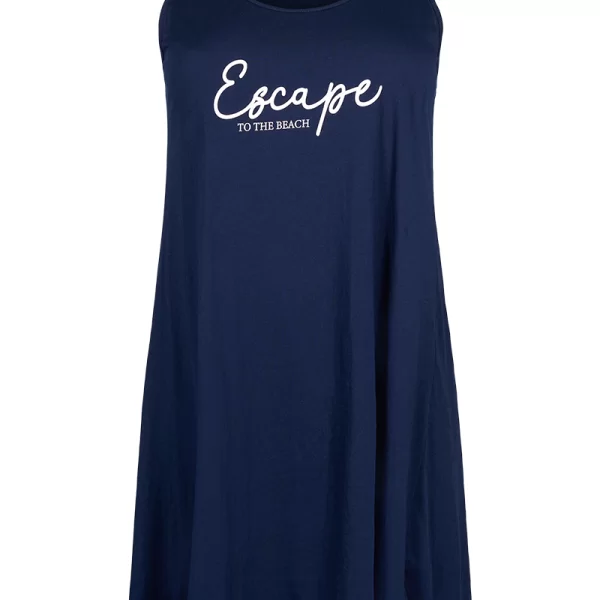 Αμάνικο φόρεμα με τύπωμα σε μπλε σκούρο χρώμα