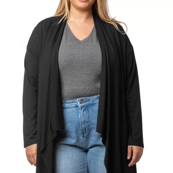 Λεπτή ζακέτα με μύτες σε μαύρο χρώμα