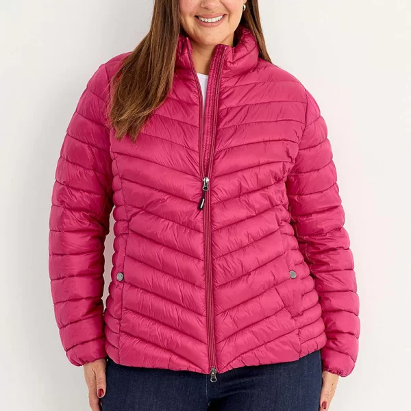 Καπιτονέ μπουφάν με τσέπες σε φουξ χρώμα