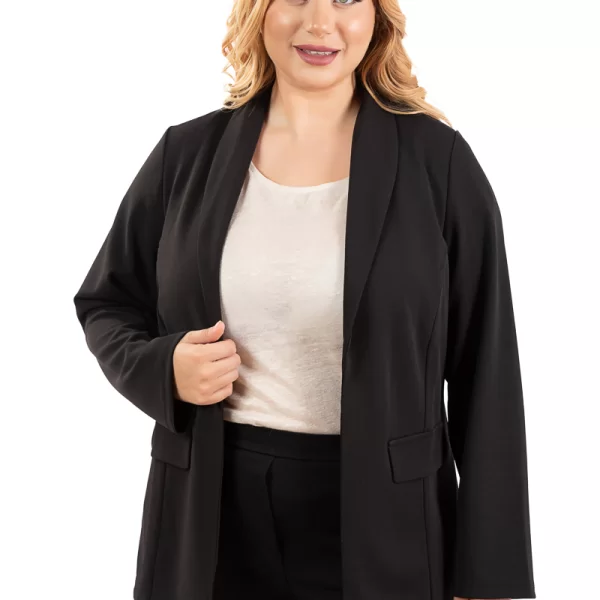 Scuba κρεπ αφοδράριστο σακάκι σε μαύρο χρώμα