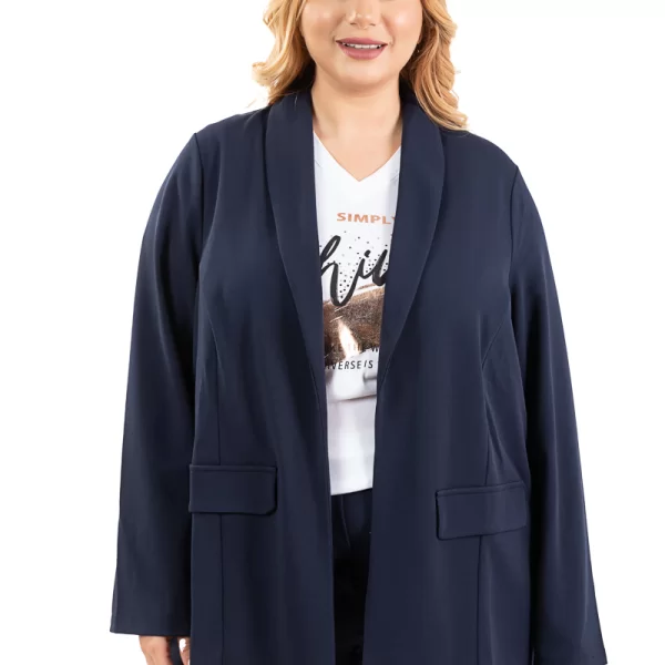 Scuba κρεπ αφοδράριστο σακάκι σε μπλε χρώμα