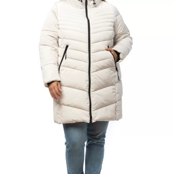 Puffer μπουφάν με ψηλό λαιμό σε λευκό χρώμα