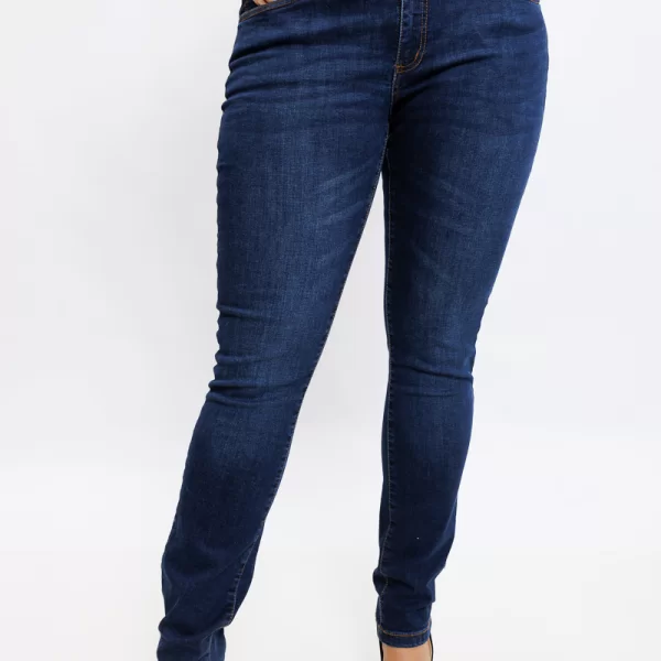 Jean παντελόνι με 3 κουμπιά σε dark blue denim χρώμα