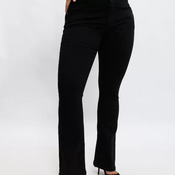 Jean καμπάνα με 3 κουμπιά σε denim black χρώμα