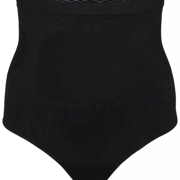 Ψηλόμεσο στρινγκ λαστέξ σε μαύρο χρώμα