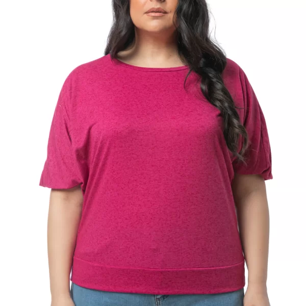 Μπλούζα με άνοιγμα στην πλάτη σε φουξ χρώμα