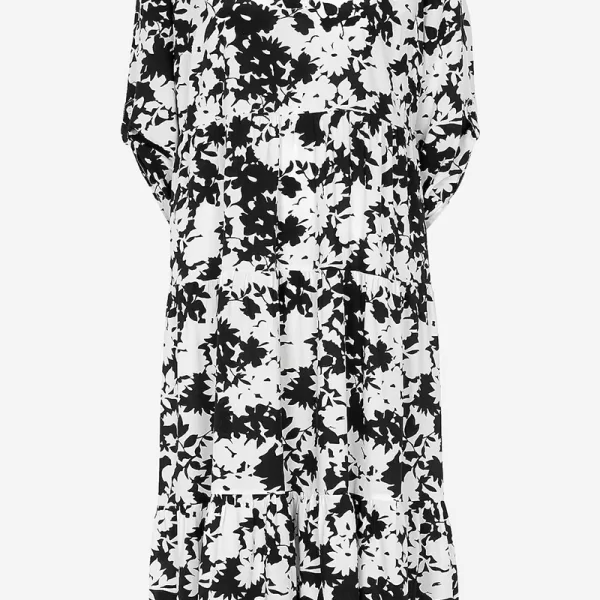 Φόρεμα με βολάν σε μαύρο/άσπρο χρώμα