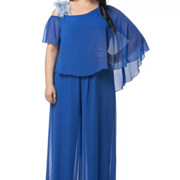 Ολόσωμη φόρμα με λουλούδι στον ώμο σε ρουά χρώμα