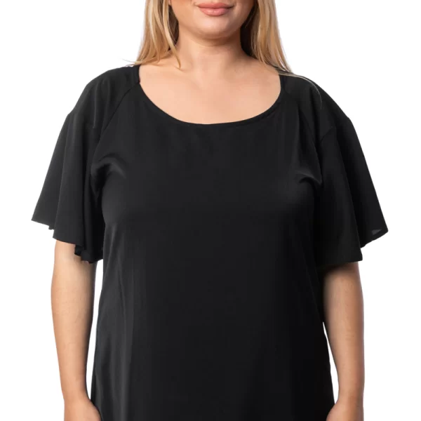 Μπλούζα με raglan μανίκι σε μαύρο χρώμα