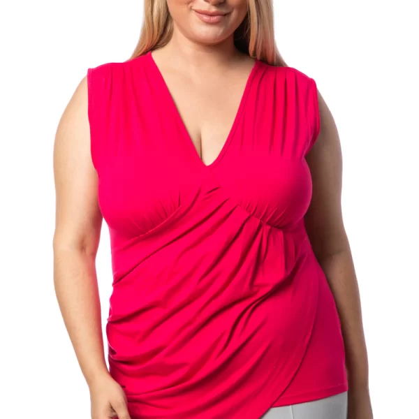 Αμάνικη μπλούζα με πιέτες σε φουξ χρώμα