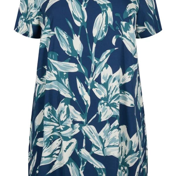 Hi-lo floral φόρεμα σε μπλε χρώμα