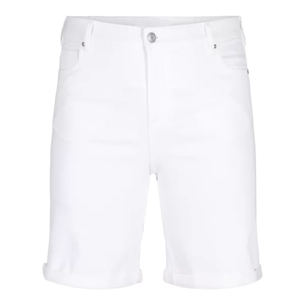 Jean σορτς με ρεβέρ σε denim white χρώμα