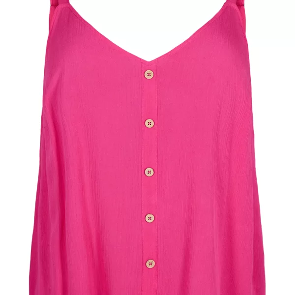 Αμάνικο τοπ με κουμπιά σε φουξ χρώμα