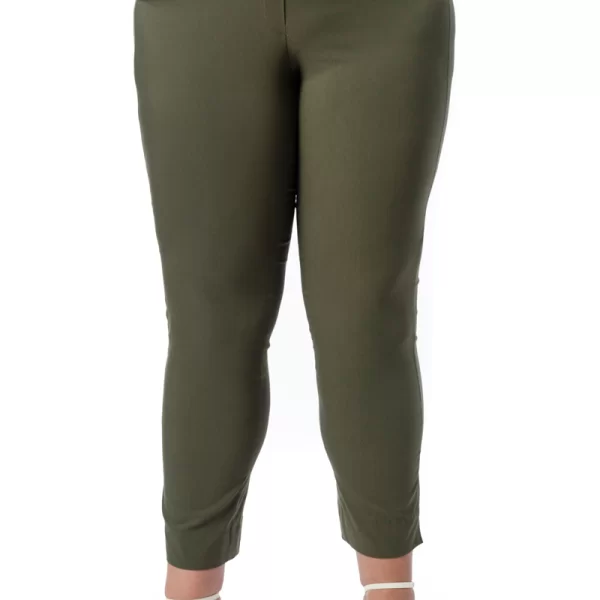 Παντελόνι με λάστιχο σε χακί χρώμα