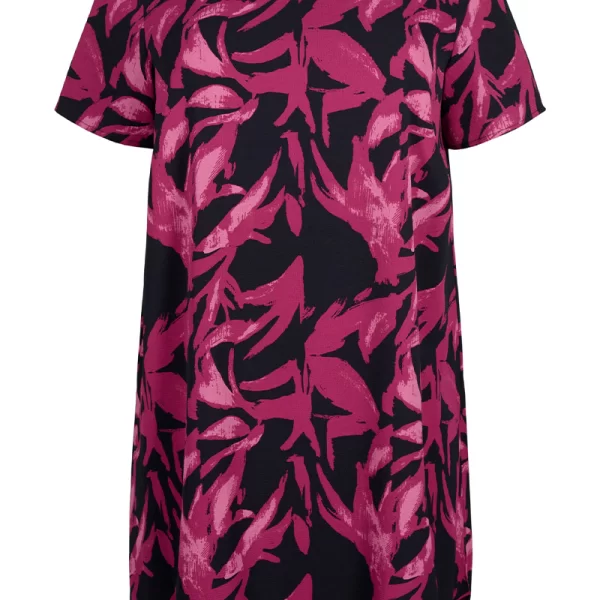 Hi-lo εμπριμέ φόρεμα σε magenta χρώμα