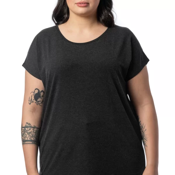 T-shirt με στρογγυλή λαιμόκοψη σε ανθρακί χρώμα