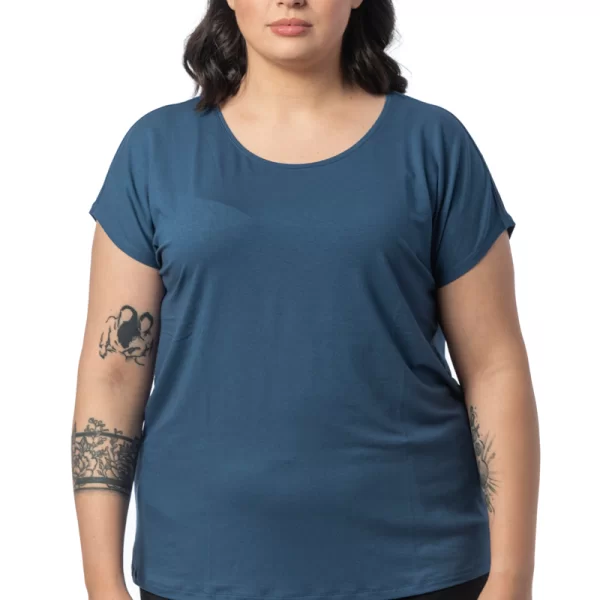 T-shirt με στρογγυλή λαιμόκοψη σε μπλε χρώμα