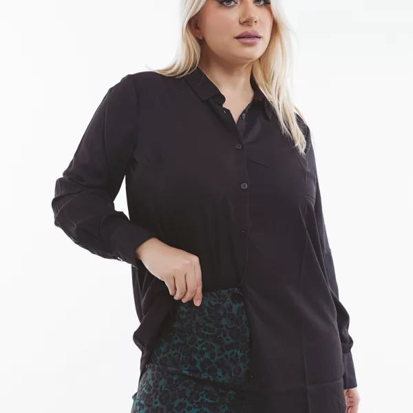 Πουκάμισο μακρύ σε μαύρο χρώμα