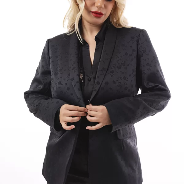 Ζακάρ σακάκι με σμόκιν πέτο σε μαύρο χρώμα