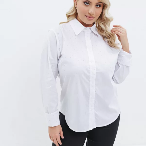 Πουκάμισο με στρας σε λευκό χρώμα