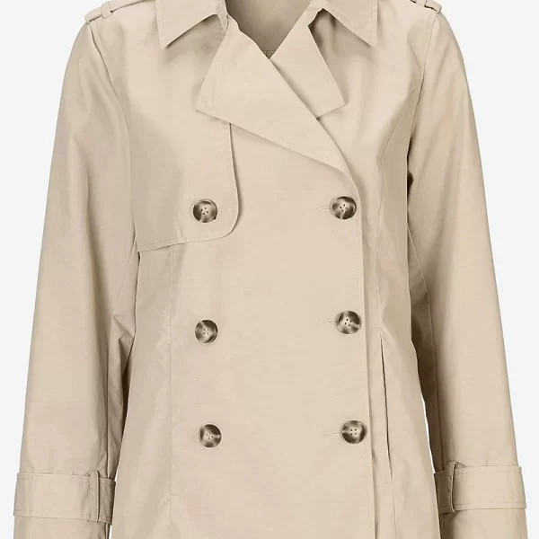 Κοντή σταυρωτή καπαρντίνα με ζώνη σε μπεζ χρώμα